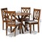 Baxton Studio Maya Grey Upholstered and Walnut Wood 5-Piece Dining Set 173-9882-10891 - alternate 6
